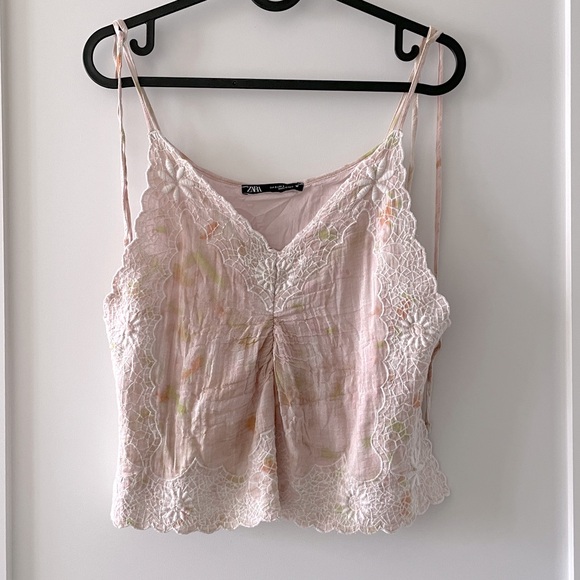 NWOT Zara Embroidered Cami Top - Picture 4 of 6